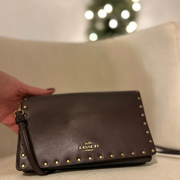 New never used, Coach leather satchel clutch - Picture 1 of 4